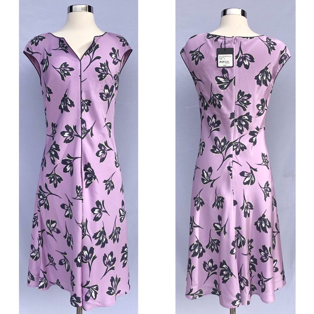 NWT St. John Size 2 Floral Print Silk Blend Dress new with tags